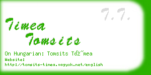 timea tomsits business card